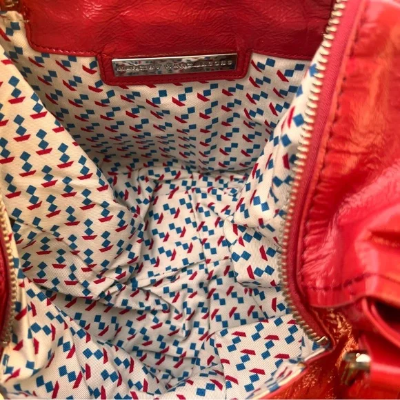 Marc Jacobs Pink Patent Leather Super K Tote Bag Purse Slouchy Y2K Bottom Zip